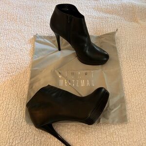 Stuart Weitzman Black Heeled Ankle Boots